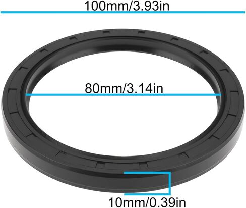 Sing F Ltd 2PCS TC Nitrile Rubber Oil Roved Seal 80x100x10mm مناسبة لعلبة التروس محمل مضخة محمل مهاوي الدوران in Kuwait