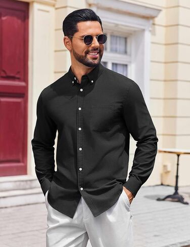 COOFANDY Mens Long Sleeve Button Down Shirt Casual Untucked Shirts for Men Oxford Dress Shirts in Saudi Arabia