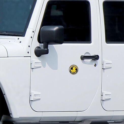 شعار سيارة مصنف على شكل بطة، 4 × 4 شارة معدنية للسيارات، شارات معدنية ثلاثية الأبعاد، شارات دائرية، شارات سيارة، ملصقات شارات متوافقة مع ديكورات المركبات والشاحنات وسيارات الدفع الرباعي (نمط لطيف) in Kuwait