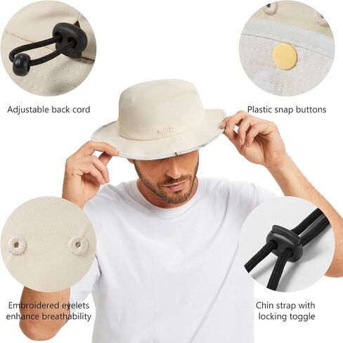 BASSDASH UPF 50+ Patterned Under Brim Foldable Lightweight Bucket Sun Hats for Fishing Hiking Safari Men Women FH18 in Saudi Arabia