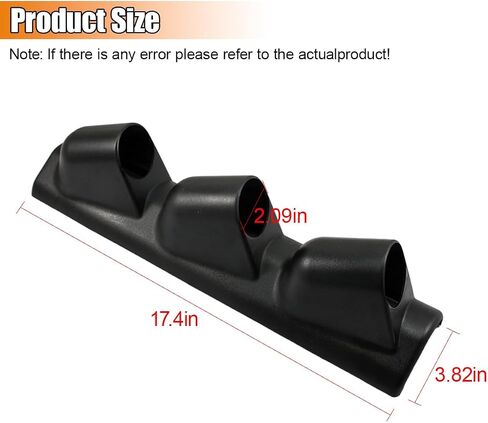 Black Triple Pillar Gauge Pod Holder, Plastic 3 Hole 52mm Automotive Digital Gauge Bracket, Universal A-Pillar Gauges Mount Accessories for Most Vehicles in Saudi Arabia