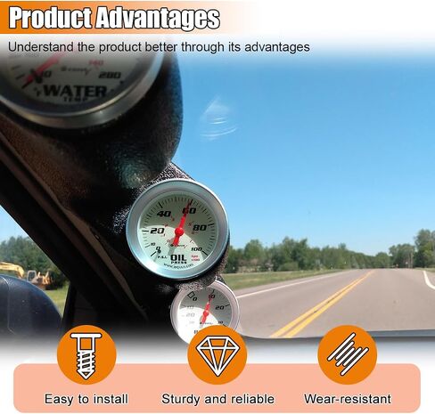 Black Triple Pillar Gauge Pod Holder, Plastic 3 Hole 52mm Automotive Digital Gauge Bracket, Universal A-Pillar Gauges Mount Accessories for Most Vehicles in Saudi Arabia
