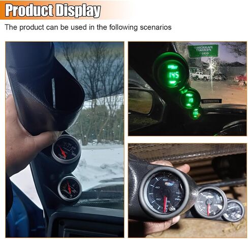 Black Triple Pillar Gauge Pod Holder, Plastic 3 Hole 52mm Automotive Digital Gauge Bracket, Universal A-Pillar Gauges Mount Accessories for Most Vehicles in Saudi Arabia