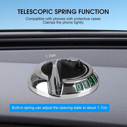 1pc Multifunction Car Anti-Slip Mat and Phone Holder, Gray-Silver Dashboard Pad with Temporary Parking Number Pad for Phones Keys Sunglasses in Saudi Arabia
