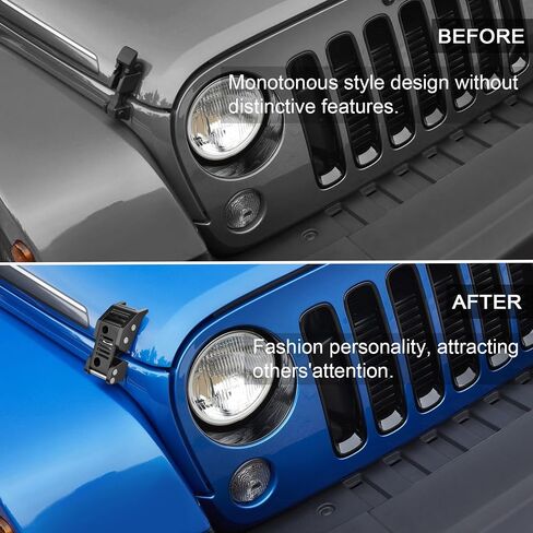 Aluminum Hood Latches Kit Designed for Jeep Wrangler JK/JKU 2007-2018, JL/JLU 2018-2025 & Jeep Gladiator 2020-2025, Easy Install, Anti-Rust, Heavy-Duty,Wrangler Accessories,BK-Face,1Pair in Kuwait