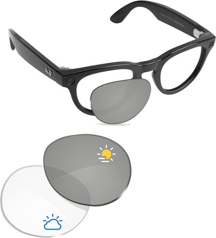 Replacement Sunglass Lenses Compatible with Ray-Ban RW4009 Photochromic Clear Optics for Meta Headliner Frames 50mm in Saudi Arabia