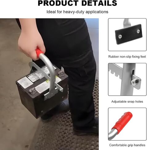 Battery Carrier, Adjustable from 5" to 7" Automotive Battery Lifter with Rubber Pads, Heavy Duty Vehicle Rack Gripper for Lifting and Carrying Top Post or Side Post Batteries in Saudi Arabia