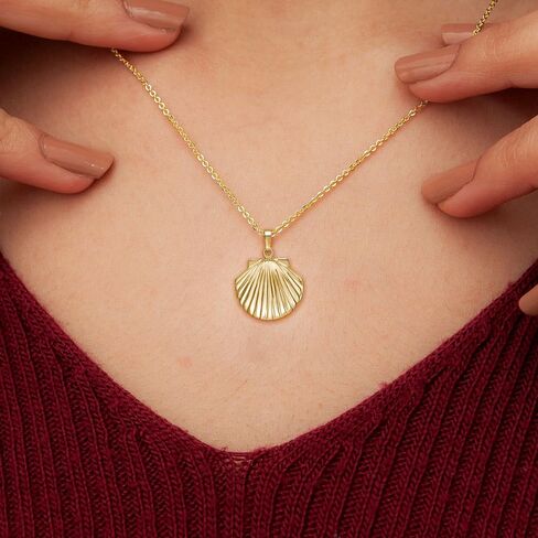 Picturesongold.com 14K Gold Tone Seashell Locket مع سلسلة 18 بوصة in Saudi Arabia
