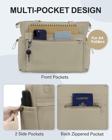 Tote Bag for Women Puffer Work Tote with 15.6 Inch Laptop Compartment and Cup Holder Shoulder Bag Handbag with Zipper in Saudi Arabia