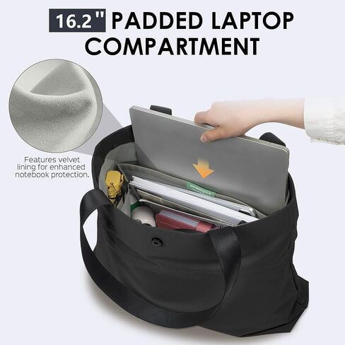 حقيبة حمل simtop للنساء المصابات بالبوليستر المقاوم للماء الجيب المغناطيسي 16.2 "مقصورة كمبيوتر محمول للسفر ، المكتب ، يوميًا in Kuwait