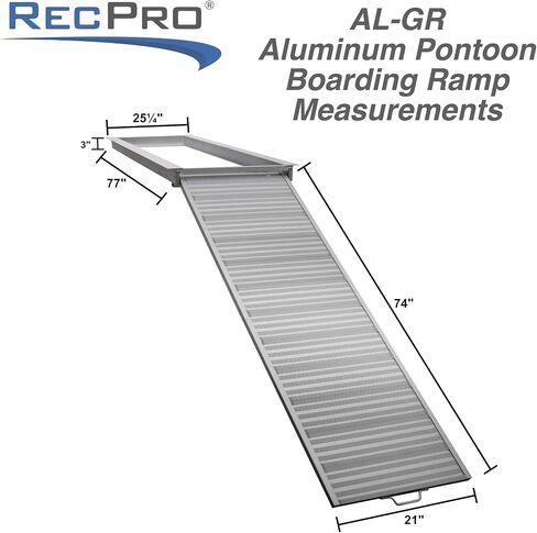 RecPro Pontoon Boat Aluminum Loading Ramp for Shore and Dock Boarding | 600lb Capacity | Non-Slip Surface in Saudi Arabia