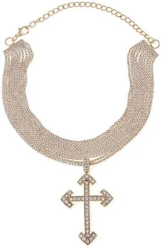 925 Sterling Silver Cross Necklace Y2K ، y2k Cross Necklace ، New Gothic Shiny with Cross Pendant Kniclace for Women ، in Saudi Arabia