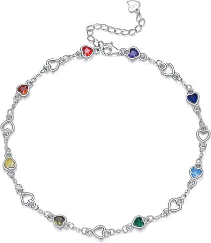 S925 Sterling Silver Chakra Heart Anklet – Adjustable Yoga Spiritual Jewelry for Women, Healing Energy Ankle Bracelet in Saudi Arabia