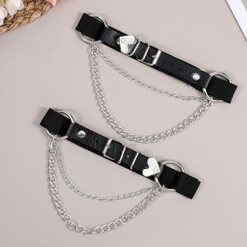 2pcs ساق الساق على شكل قلب مع سلسلة من الفخذ حزام الفخذ الحزام المرن مرنة الفخذ in Kuwait