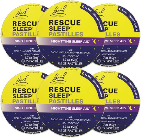 RESCUE Bach Sleep PASTILLES, Black Currant Flavor, Sleep Aid Lozenges, No Melatonin, Homeopathic, Flower Essences, 35 Count in Saudi Arabia