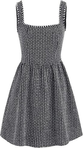 CIDER Tweed U-Neckline Solid Mini Dress in Saudi Arabia