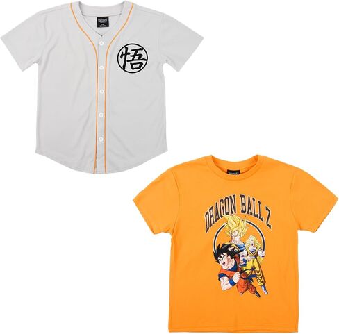 Dragon Ball Z Youth Boy Baseball Shirt and Short-Sleeve Tee 2-Piece Combo Set in Saudi Arabia