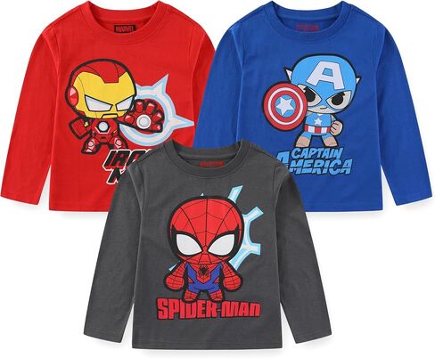 Marvel Avengers Boys 3 Pack Long Sleeve Shirt for Toddler and Big Kids in Saudi Arabia