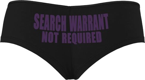 Knaughty Knickers Search Warrant Not Required LEO Flirty Cop Police Wife Black Boyshort Panties With Adult Design in Saudi Arabia