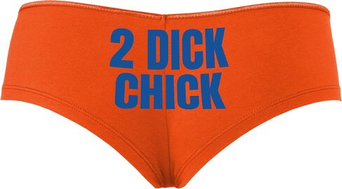 Knaughty Knickers Two 2 Dick Chick - مشتركة Hotwife Train DP Vixen Spwinger Orange Boyshort Banties مع تصميم البالغين in Saudi Arabia
