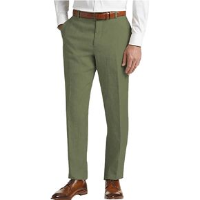 سروال الكتان للرجال خفيفة الوزن كلاسيكية لائحة اللباس السراويل للرجال ربيع الصيف in Kuwait