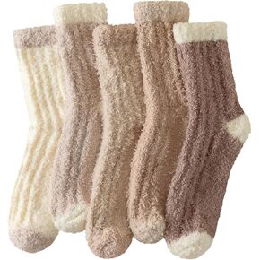 Clothclose Fuzzy Socks For Women, Womens Fuzzy Slipper Sock Super Soft Microfiber Fluffy Cozy Winter Warm Fluffy Crew Socks in Kuwait