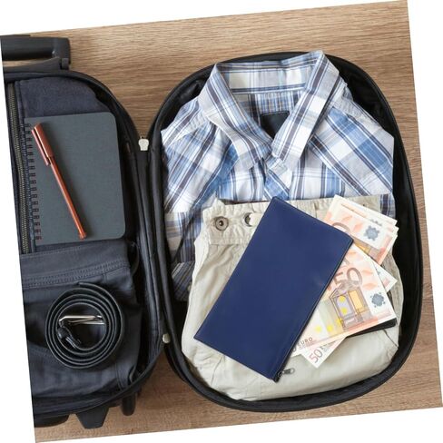 jojofuny 2Pcs Zippered Cash Bags PU Leather Money Pouches for Bills Coins Storage Portable Receipt Organizers Suitable for Home Travel in Saudi Arabia