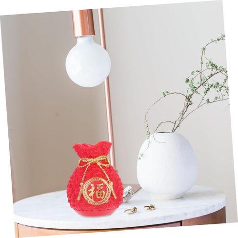 Resin Lucky-Bag Decor for Home Creative Money Bag Shape Adornment Unique Tabletop Decoration for College Apartments Delicate Craft Scene Accents New Year Festival Decor in Saudi Arabia