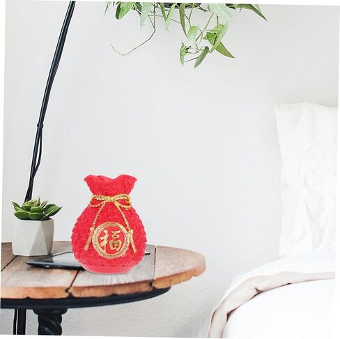 Resin Lucky-Bag Decor for Home Creative Money Bag Shape Adornment Unique Tabletop Decoration for College Apartments Delicate Craft Scene Accents New Year Festival Decor in Saudi Arabia