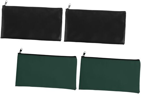 STOBOK 4pcs PU Leather Money Pouch Stylish Zippered Receipt Organizer for Coins Cash Wallet for Business Everyday Use in Saudi Arabia
