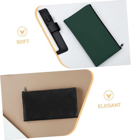 STOBOK 4pcs PU Leather Money Pouch Stylish Zippered Receipt Organizer for Coins Cash Wallet for Business Everyday Use in Saudi Arabia