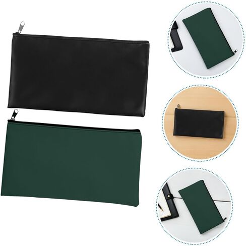 STOBOK 4pcs PU Leather Money Pouch Stylish Zippered Receipt Organizer for Coins Cash Wallet for Business Everyday Use in Saudi Arabia
