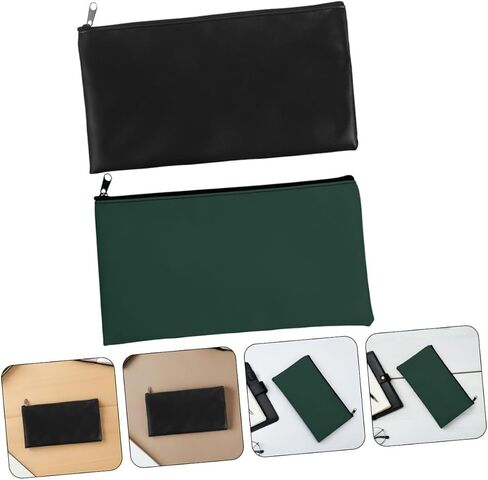 STOBOK 4pcs PU Leather Money Pouch Stylish Zippered Receipt Organizer for Coins Cash Wallet for Business Everyday Use in Saudi Arabia