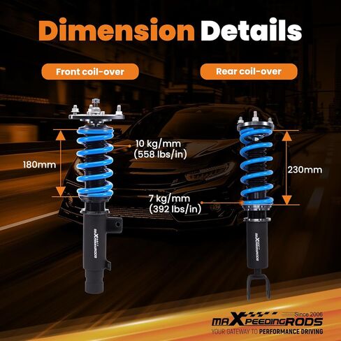 maXpeedingrods Coilover for Acura TLX UB1 UB2 2015-2020, for Honda Accord CT1/CT2/CR1/CR2 2013-2017, 24 Levels Damper Adjustable Shock Absorber Struts, Height Adjustable T6 Upgraded Lowering Kits in Saudi Arabia