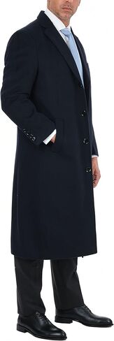 The Suit Depot Mens Single Breasted Wool Cashmere Full Length Overcoat in Saudi Arabia