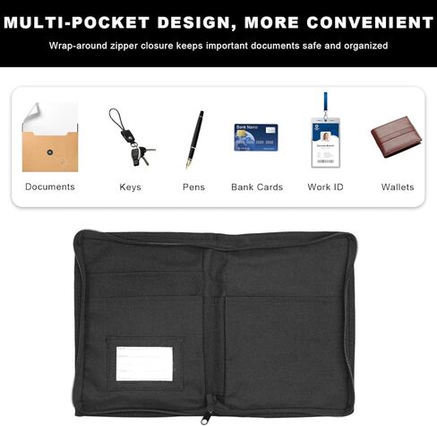 Car Registration Insurance Holder, Multipurpose Glove Box Organizer Car Manual Holder Zippered Case, Vehicle Document Organizer for Essential Gadgets, Driver License, Cards in Kuwait