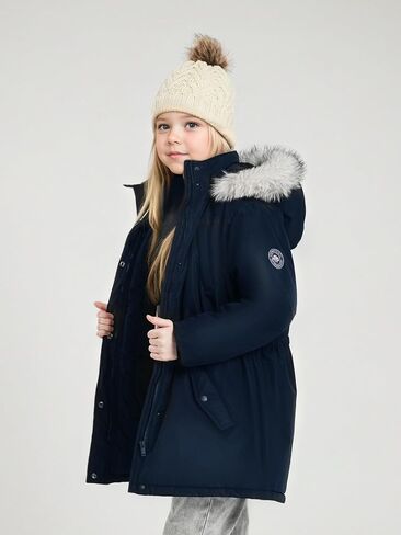 maoo garden Girls Winter Coat Big Kids Heavyweight Fur Hood Snow Ski Parka Water-Resistant Overcoat in Saudi Arabia