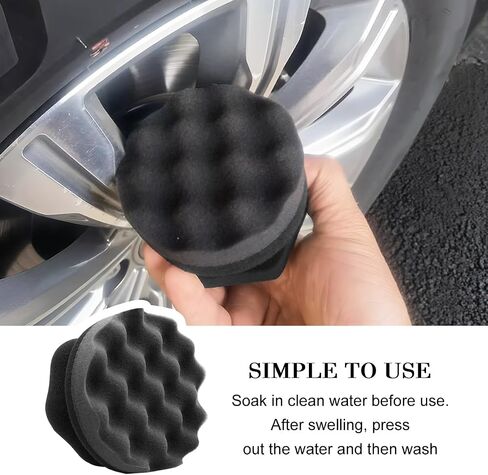 2PCS Car Tyre Dressing Applicator Vals ، Hex Grip Grip Flish Finishing Wash Wash ، Whed Oper Wheel Defints ، Universal for SUV ، Truck ، RV (Red) in Kuwait