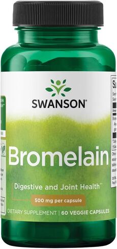 Swanson Maximum Strength Bromelain 1200 Gdu 500 Milligrams 60 Veg Capsules Enzyme in Saudi Arabia