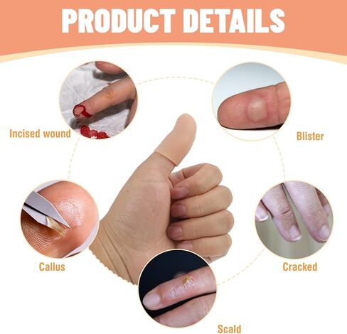 20 Pcs Gel Finger Cots Protector, Silicone Finger Protector Sleeve Support, Waterproof Thumb Covers for Handicraft Typing Printing Painting Electronic Repair Construction Gardening in Kuwait