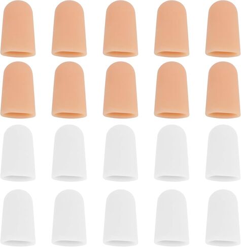 20 Pcs Gel Finger Cots Protector, Silicone Finger Protector Sleeve Support, Waterproof Thumb Covers for Handicraft Typing Printing Painting Electronic Repair Construction Gardening in Kuwait