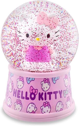 Sanrio Hello Kitty Light-Up Comple Snow Globe مع عرض بريق دوار | 6 بوصات in Kuwait