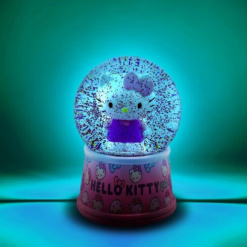 Sanrio Hello Kitty Light-Up Comple Snow Globe مع عرض بريق دوار | 6 بوصات in Kuwait