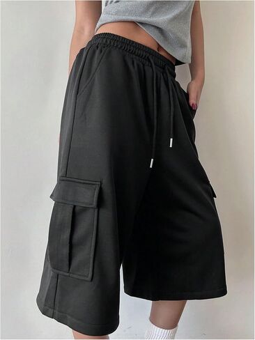 SHENHE Women's Y2K Baggy Cargo Shorts Drawstring Waist Loose Lounge Workout Casual Sweat Shorts in Saudi Arabia