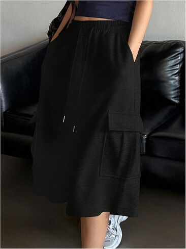SHENHE Women's Y2K Baggy Cargo Shorts Drawstring Waist Loose Lounge Workout Casual Sweat Shorts in Saudi Arabia
