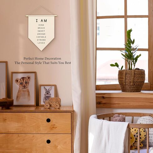HEISHAPPY I Am Kind Positive Affirmations Wall Art for Kids,Inspirational Classroom playroom Decor,I Am Strong Smart Brave Loved Nursery Banner,Bedroom Hanging Sign,Motivational School Wall Decor-06 in Saudi Arabia
