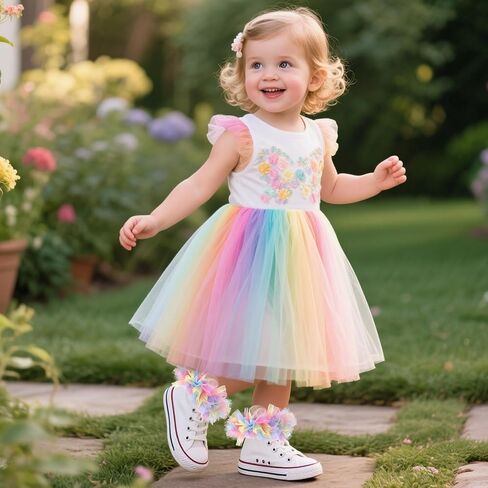 Girls Ruffle Socks Colorful Frilly Tutu Ruffle Lace Dress Socks for Toddler Little Girls,1-10 Years,1 Pack in Saudi Arabia