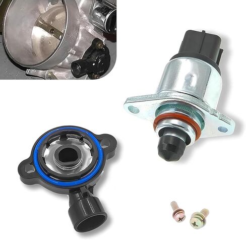 Idle Air Control Valve, Throttle Position Sensor Replacement 17113625 17113598, High Temperature Resistant Quick Response Modification Parts, Compatible with Buick Chevrolet (Silver & Black) in Saudi Arabia