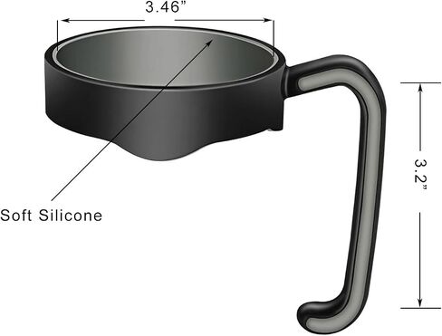 Tumbler Handle for 20 oz Yeti Rambler Cooler Cup, Rtic Mug, Sic, Ozark Trail Grip and more (20 Oz, Black) in Saudi Arabia