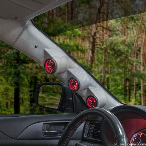 Glowshift Gray Triple Plual Gauge Pod متوافق مع Subaru Impreza Wrx STI 2008-2014 - مقاييس ألوان المصنع - بديل كامل - ABS Plastic - Mounts (3) 2-1/16 "(52 مم) مقاييس in Kuwait